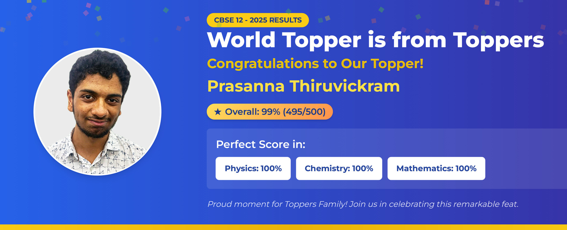 CBSE 12 World Topper - 2025